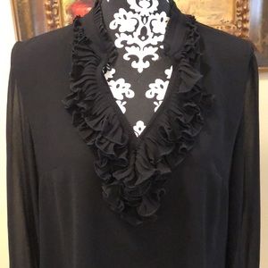 🎊WHBM Royal High Accordion Ruffles 1-button collar, 3-button sleeves blouse